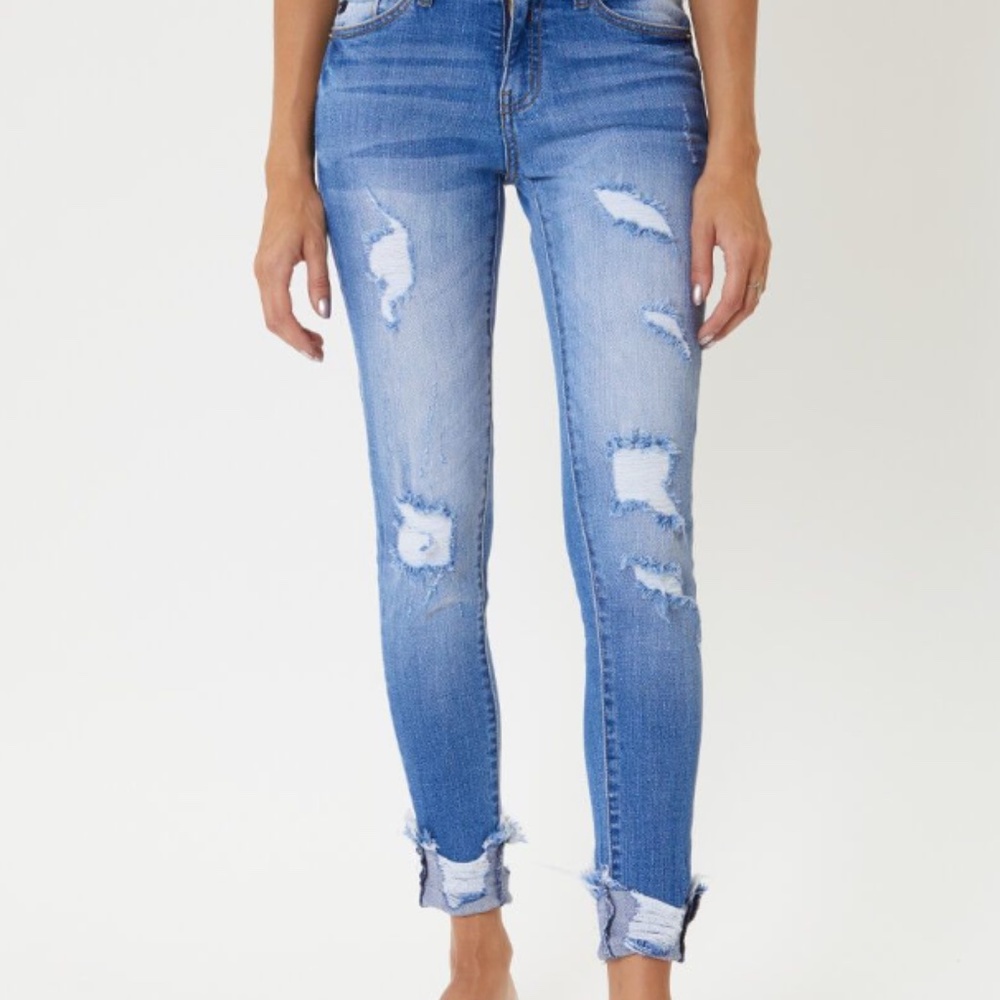 KanCan Distressed Raw Hem
